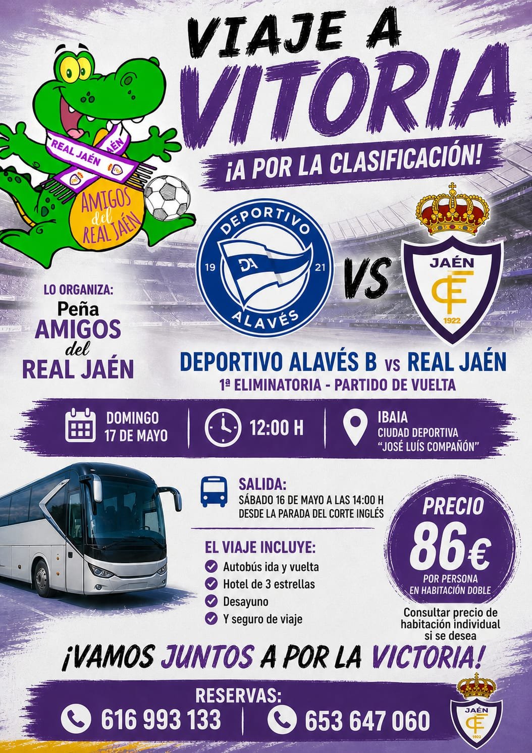 El Real Jaén busca conquistar Vitoria: El plan de la afición para el «infierno» sin gradas de la Ciudad Deportiva