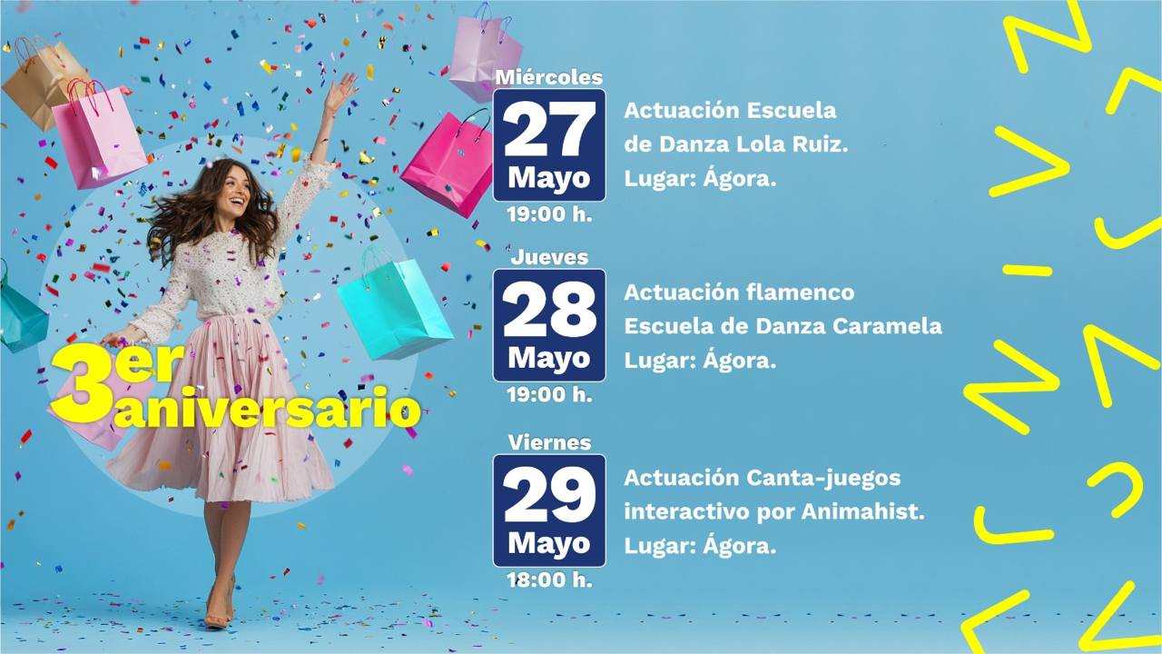 Jaén Plaza tira la casa por la ventana en su tercer aniversario: una semana de conciertos, sorpresas y espectáculos gratis