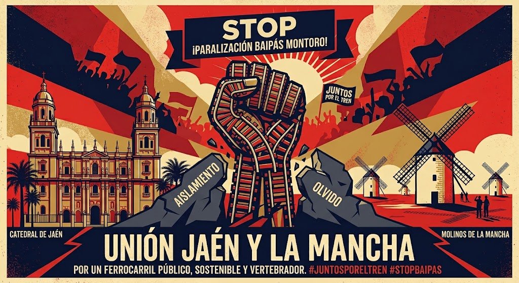 Frente común por el tren: Jaén y La Mancha se unen para exigir la paralización del baipás de Montoro