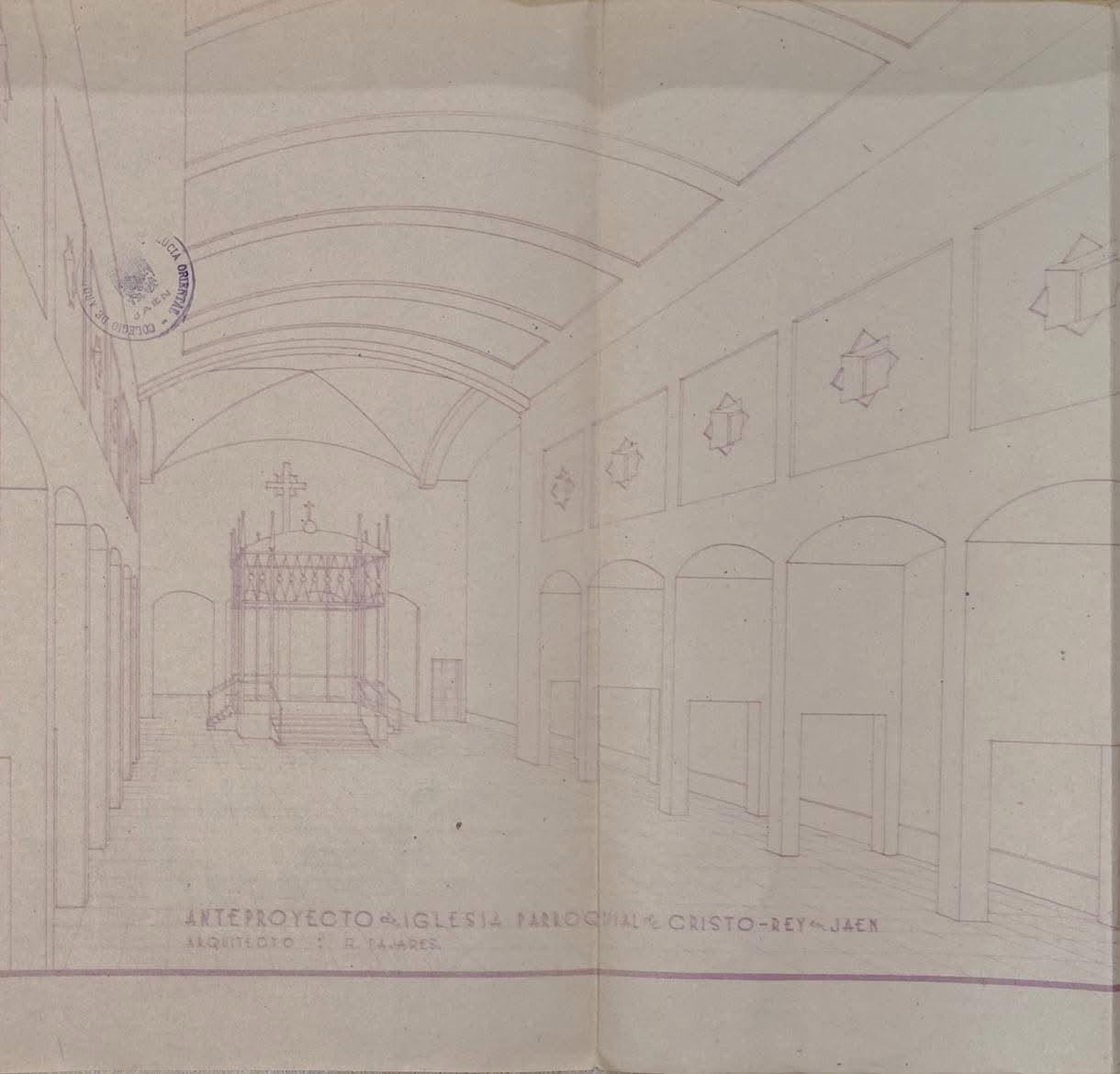El Archivo Histórico de Jaén saca a la luz el plano original de la parroquia de Cristo Rey de 1949